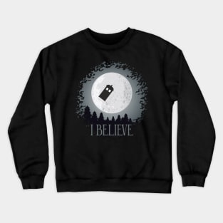 Blue Police Public Call Box On The Tracks Of Alien ET 2 Crewneck Sweatshirt